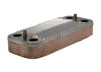 Теплообменник пластинчатый HiHeat 12 пластин для котлов Buderus, Beretta, Protherm, Viessmann арт. 7101160, R8036, 0020043598, 7856846, 995945 (аналог)